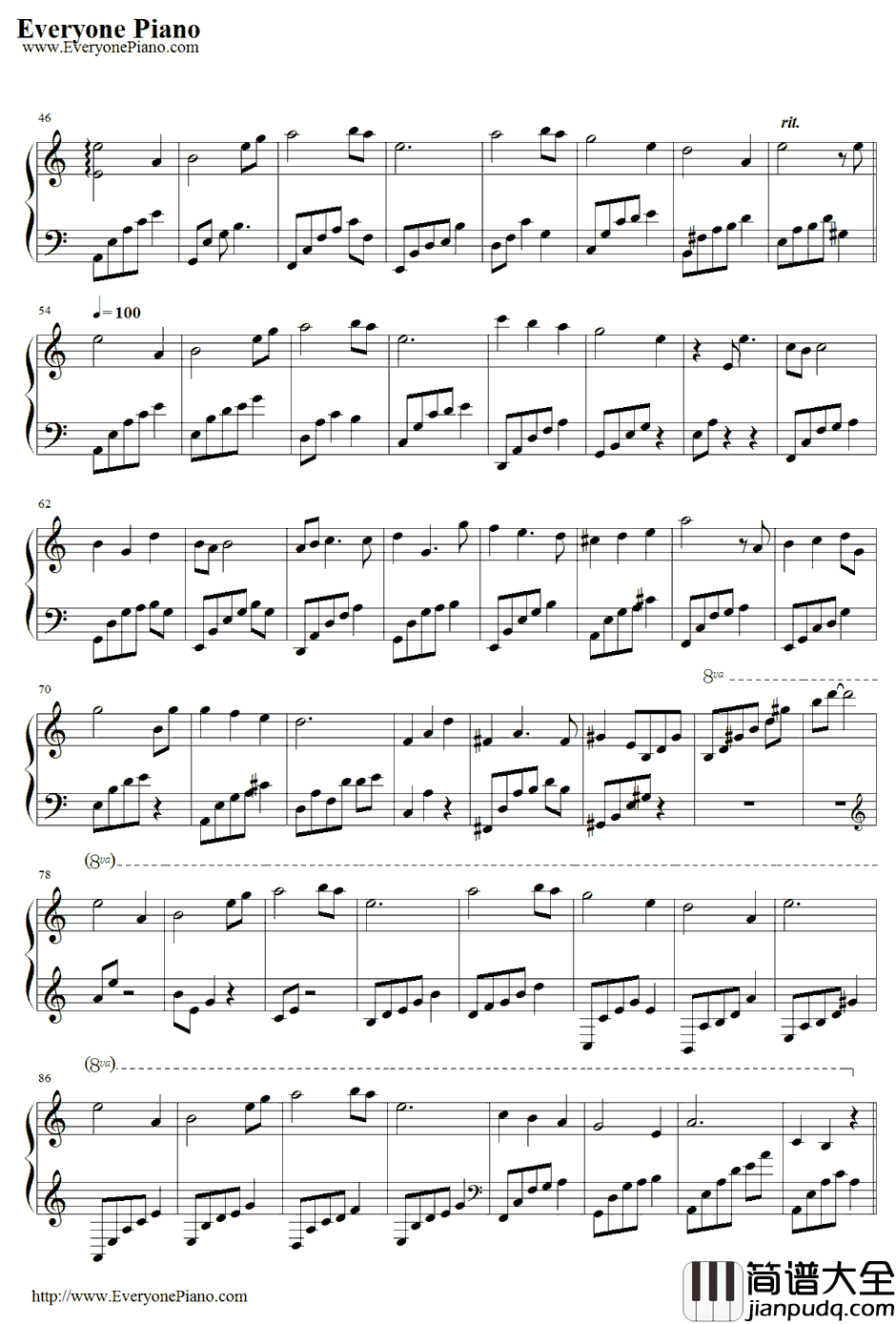 ノナの星钢琴谱_中村由利子_种下星星的日子主题曲