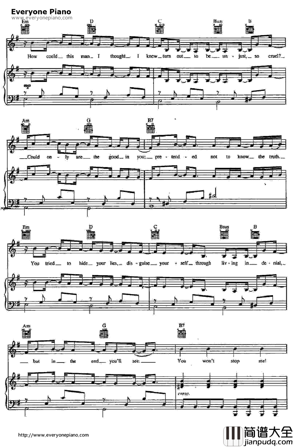 Fighter钢琴谱_ChristinaAguilera