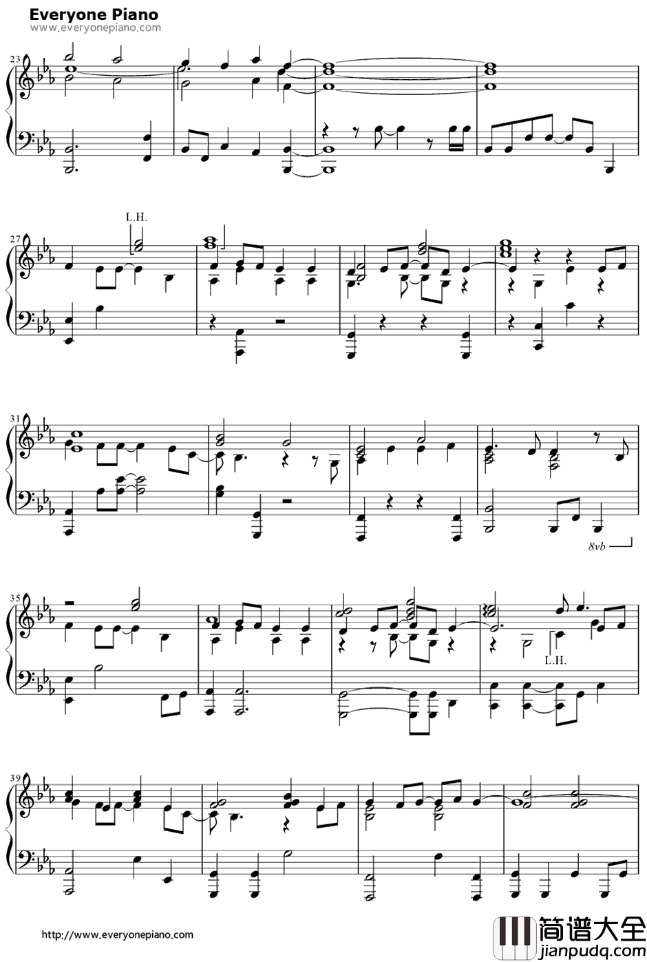 奏（かなで）钢琴谱_藤宫香织（雨宫天）_一周的朋友ED