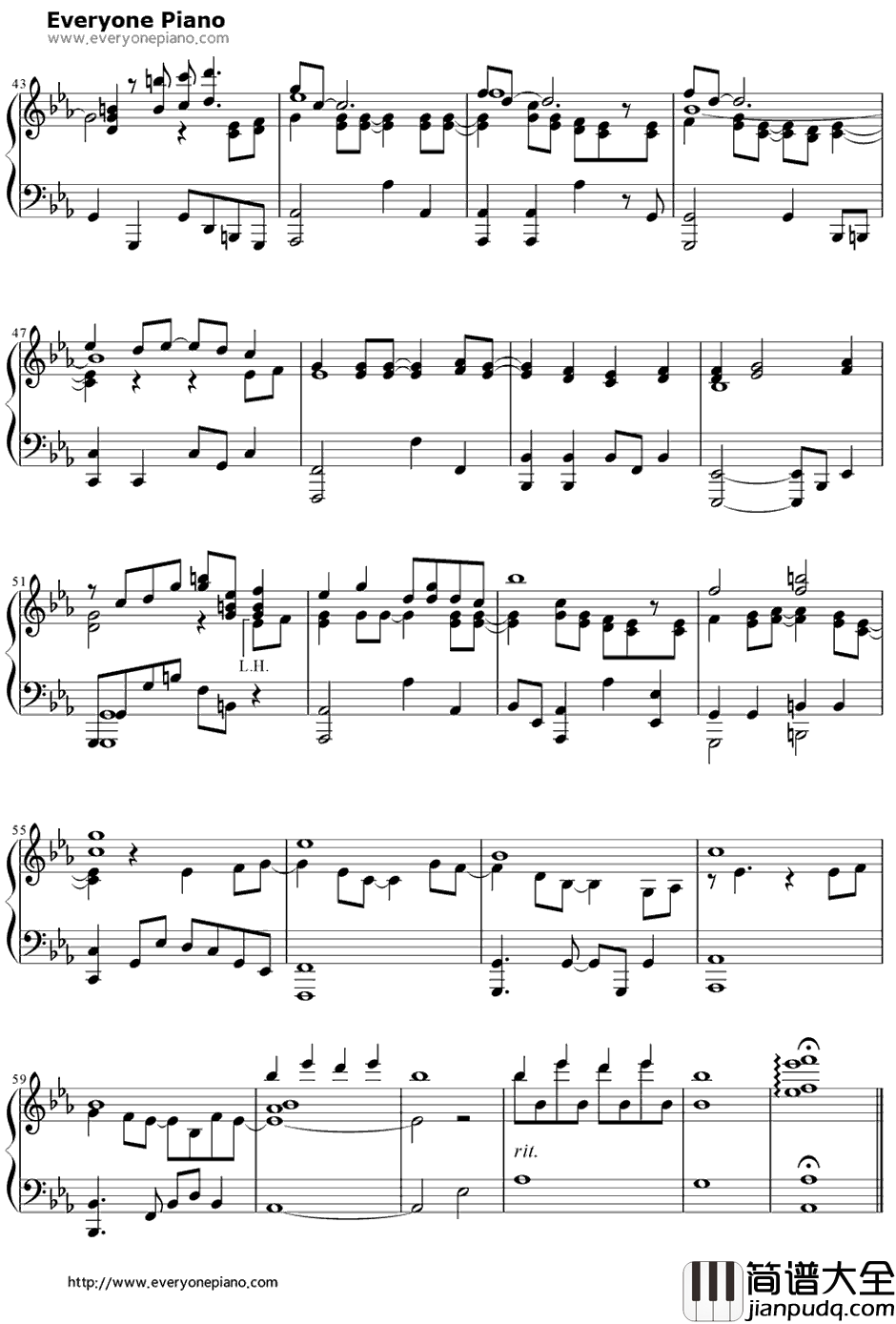 奏（かなで）钢琴谱_藤宫香织（雨宫天）_一周的朋友ED