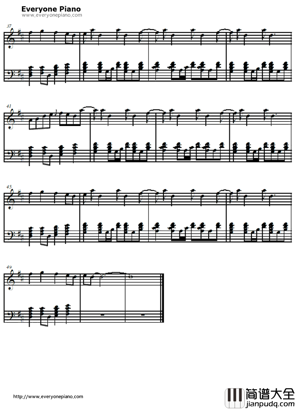 Let_Me_Be_With_You钢琴谱_ROUNDTABLEfeaturingNino_人形电脑天使心OP