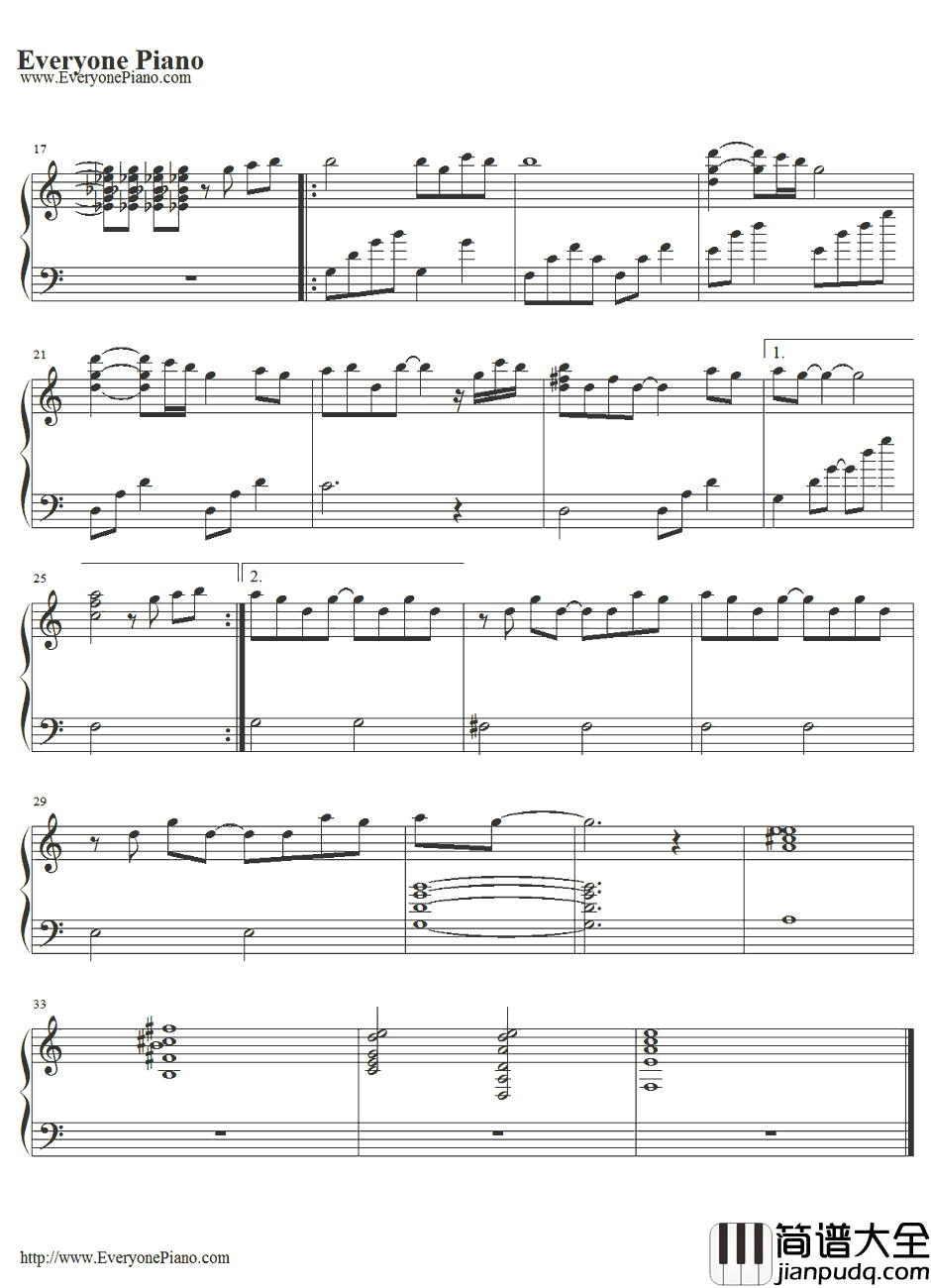 My_Song钢琴谱_GirlsDeadMonster（marina）_AngelBeats!插入曲