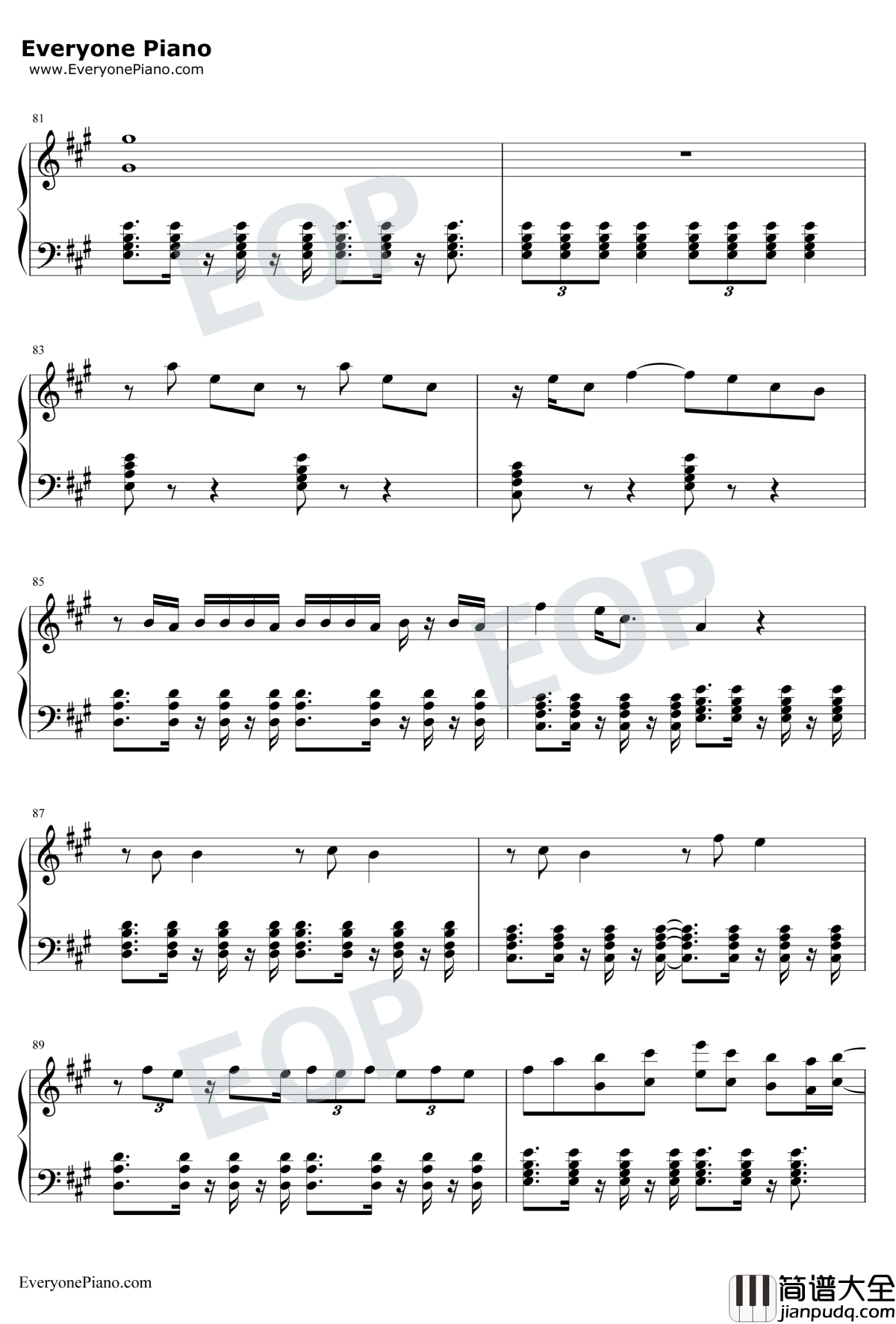 We_Are_One(OleOla)钢琴谱_Pitbull_2014世界杯主题曲_Pitbull