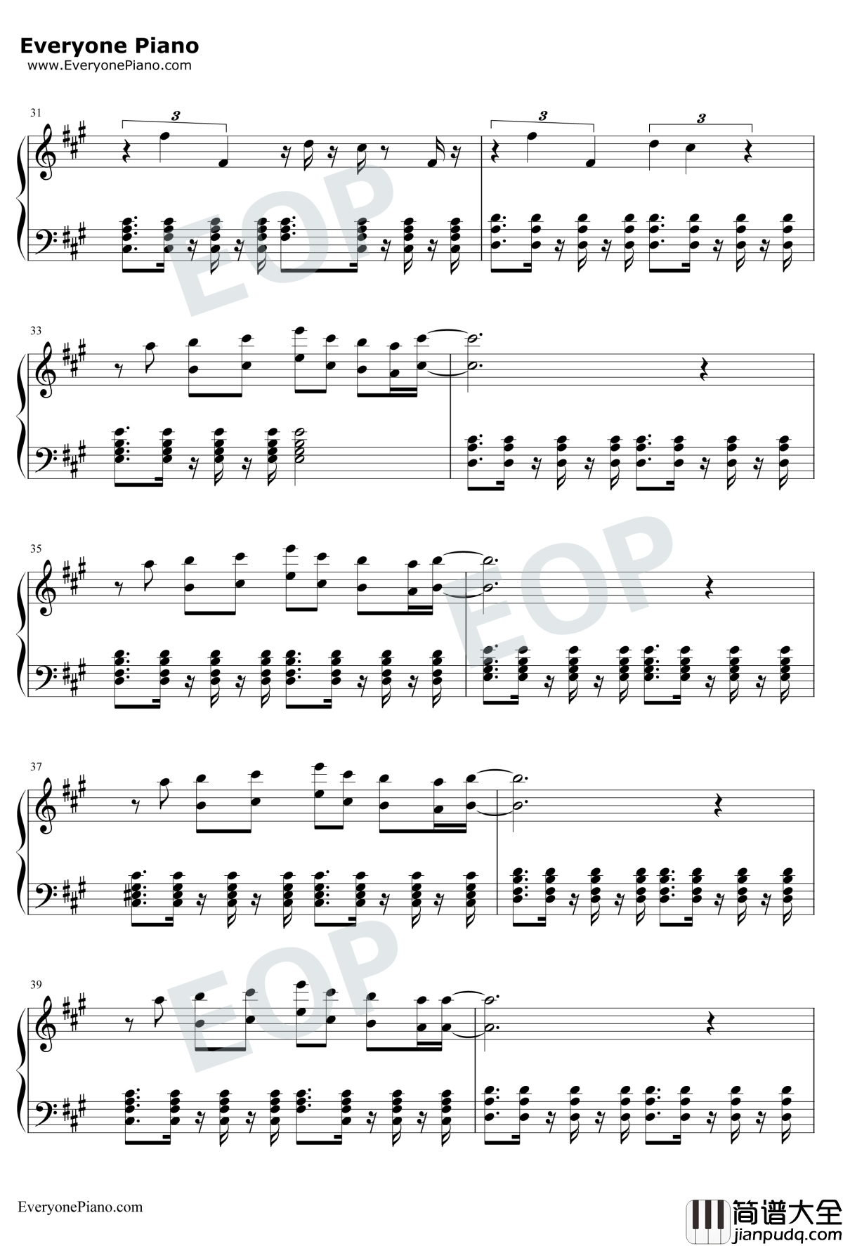 We_Are_One(OleOla)钢琴谱_Pitbull_2014世界杯主题曲_Pitbull