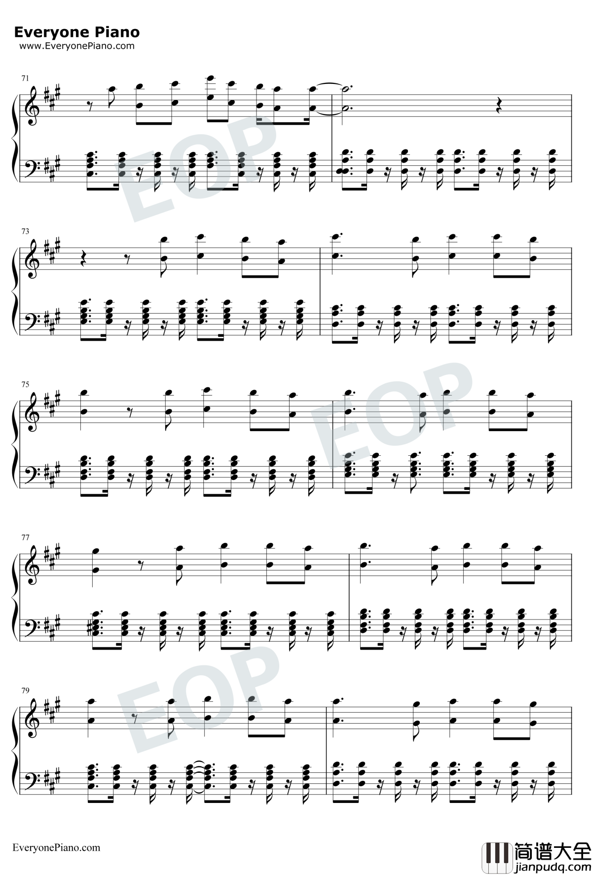 We_Are_One(OleOla)钢琴谱_Pitbull_2014世界杯主题曲_Pitbull