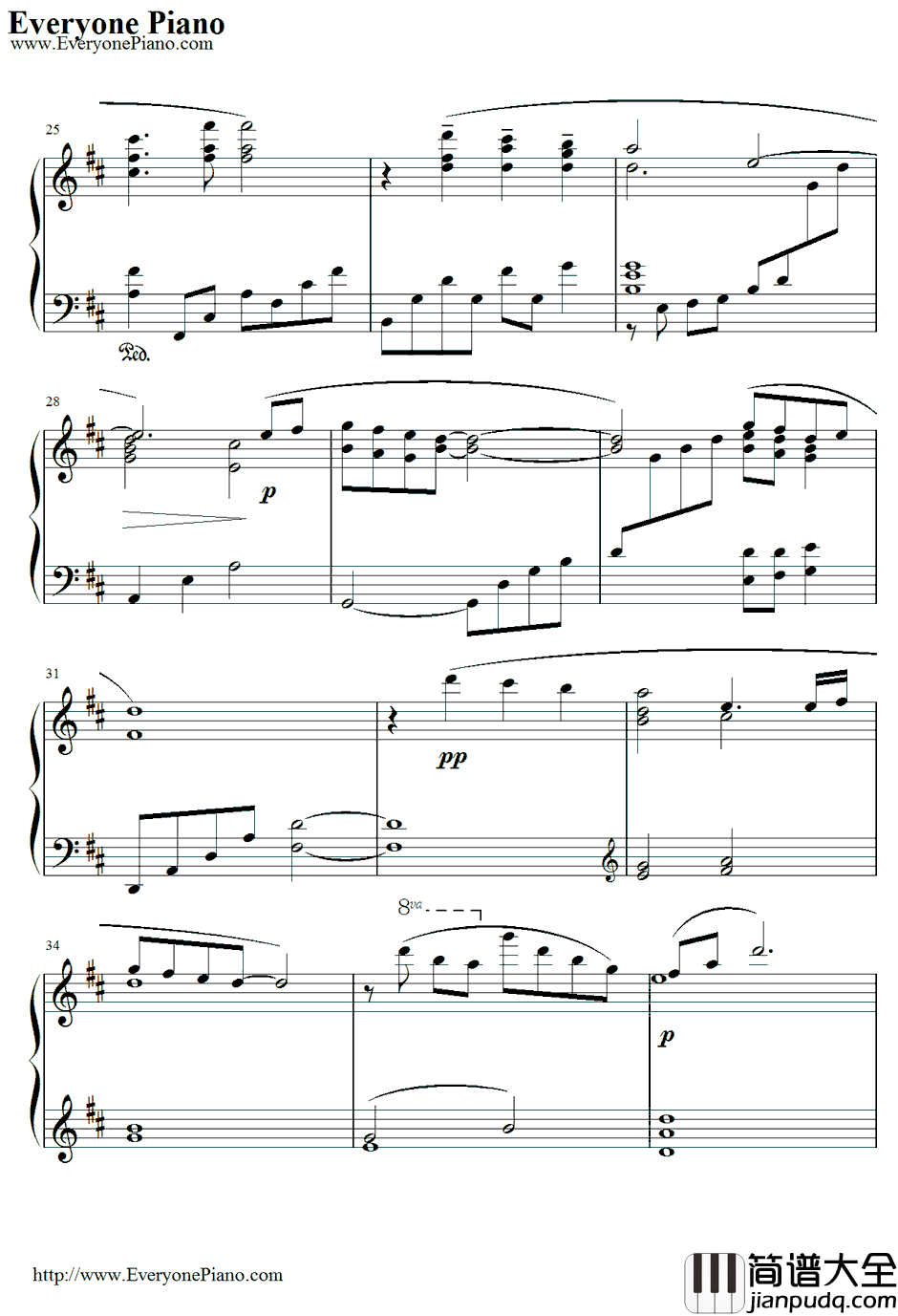 エアリスのテーマ钢琴谱_植松伸夫_最终幻想Ⅶ:圣子降临BGM