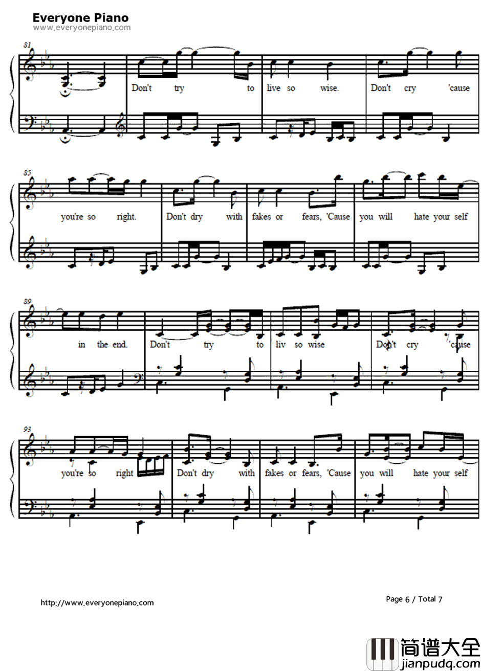 Wind钢琴谱_Akeboshi_NarutoED1