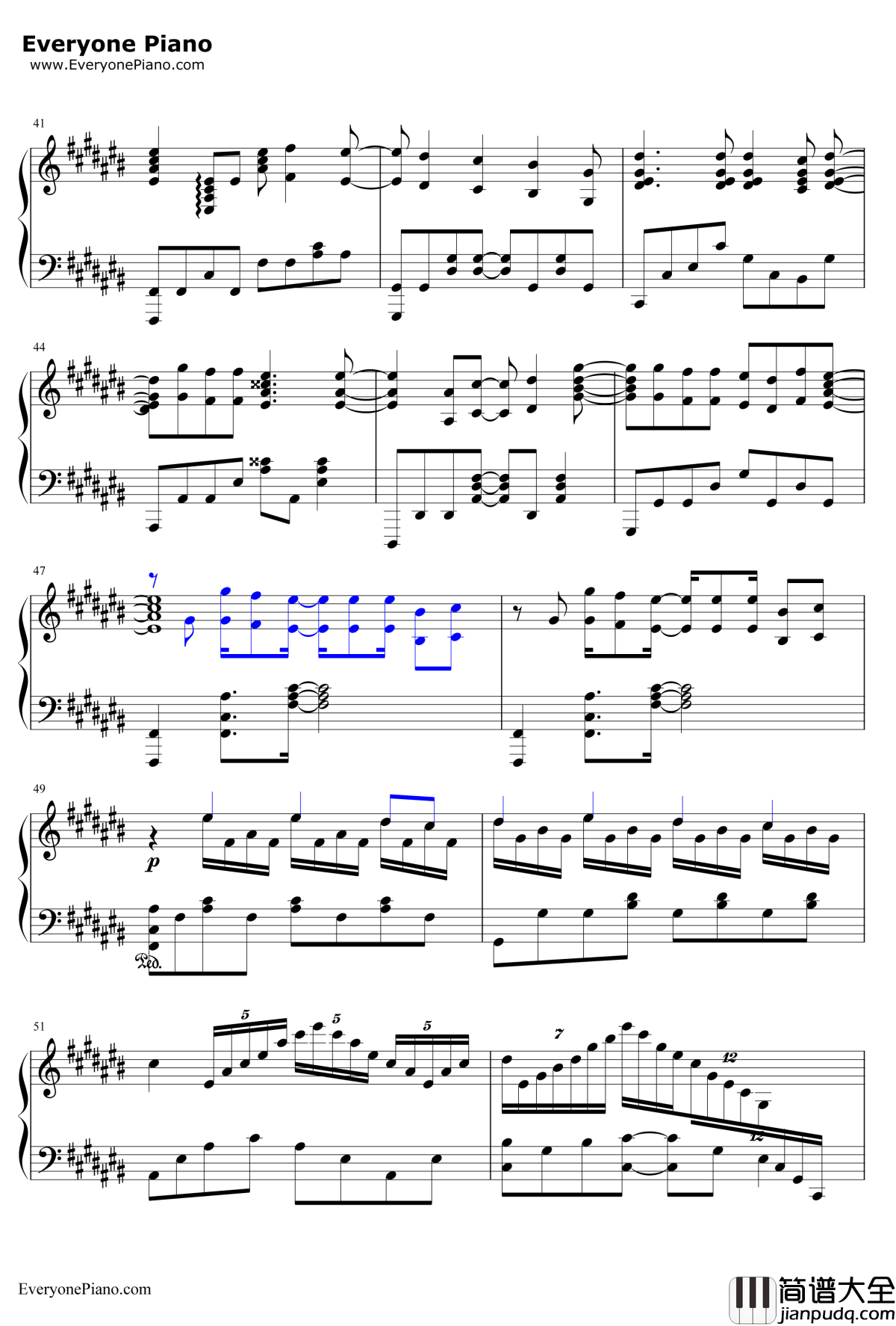 COLORS钢琴谱_FLOW_CodeGeass反叛的鲁鲁修OP1