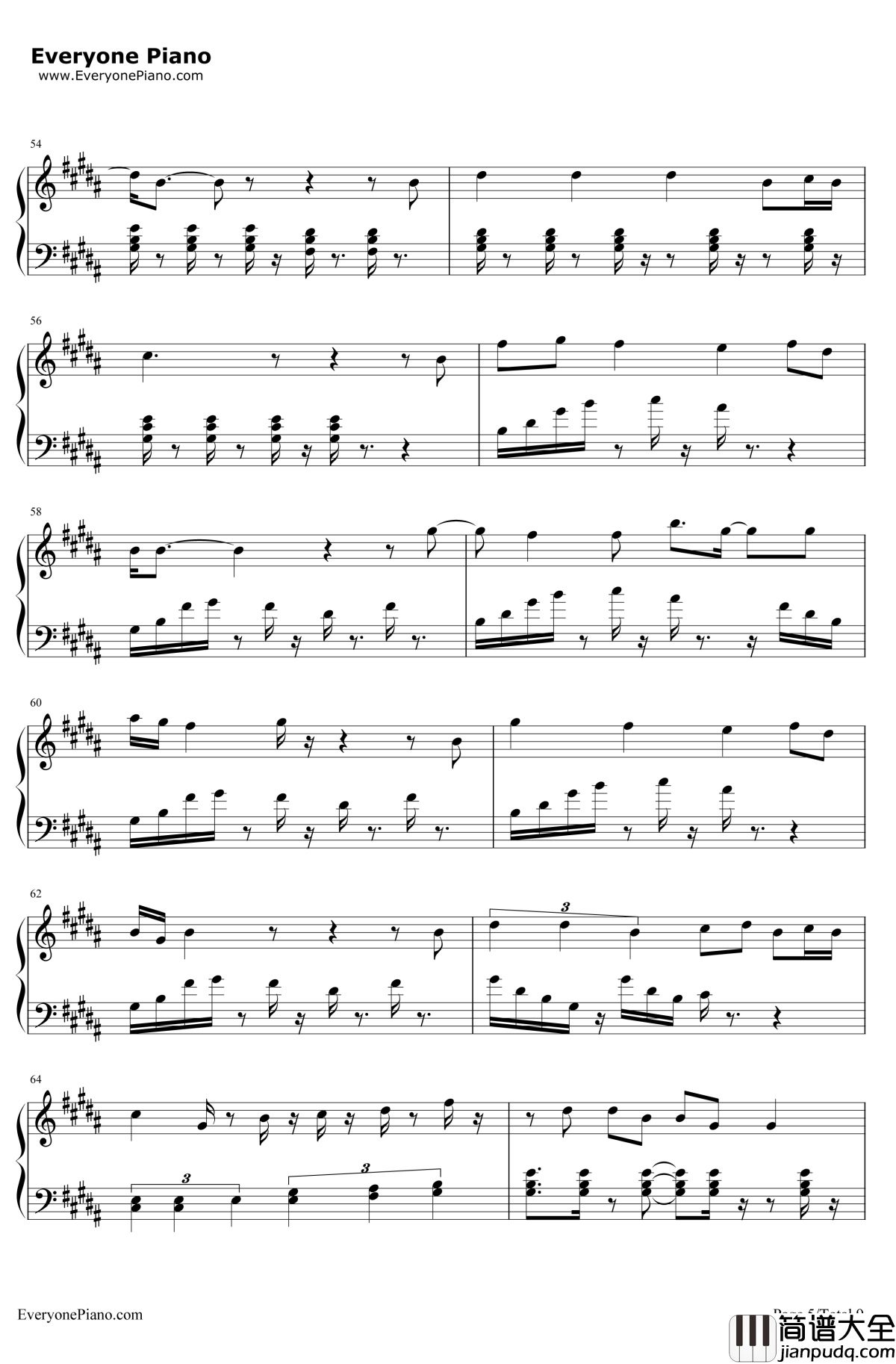 RatherBe钢琴谱_CleanBandit/JessGlynne