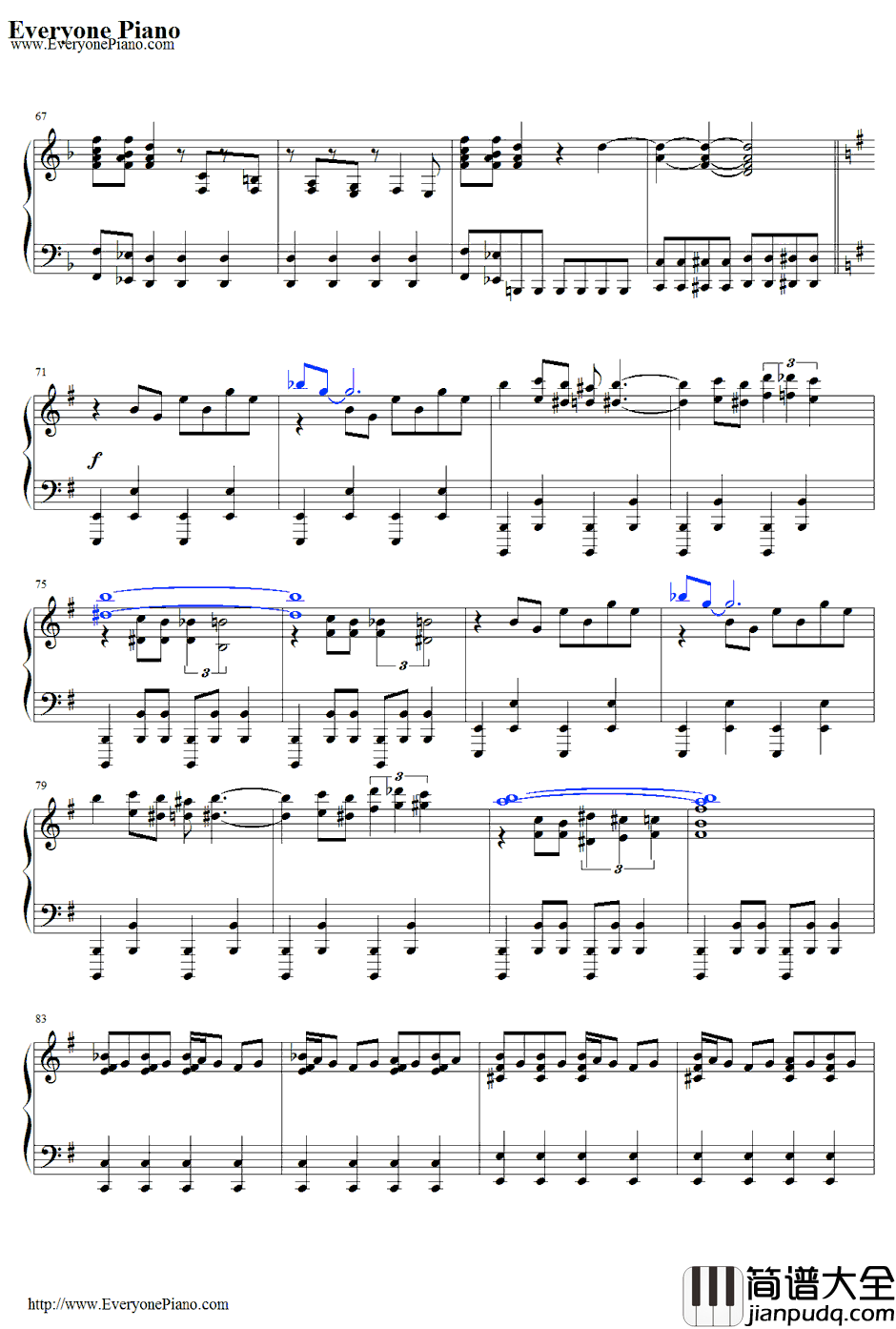 片翼の天使钢琴谱_植松伸夫_最终幻想ⅦOST