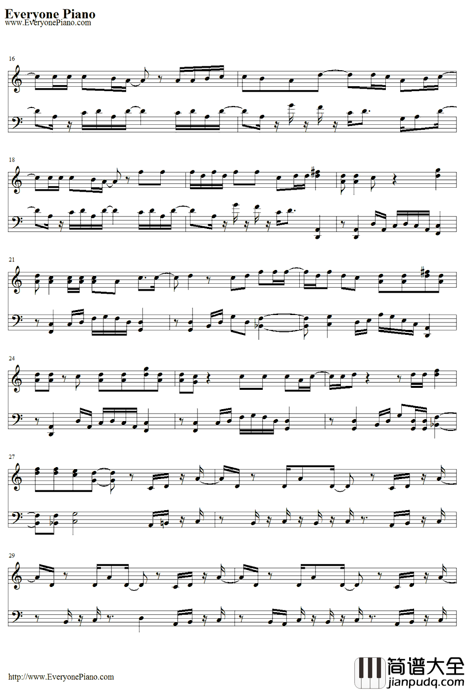 Small_Town_Throwdown钢琴谱_BrantleyGilbert