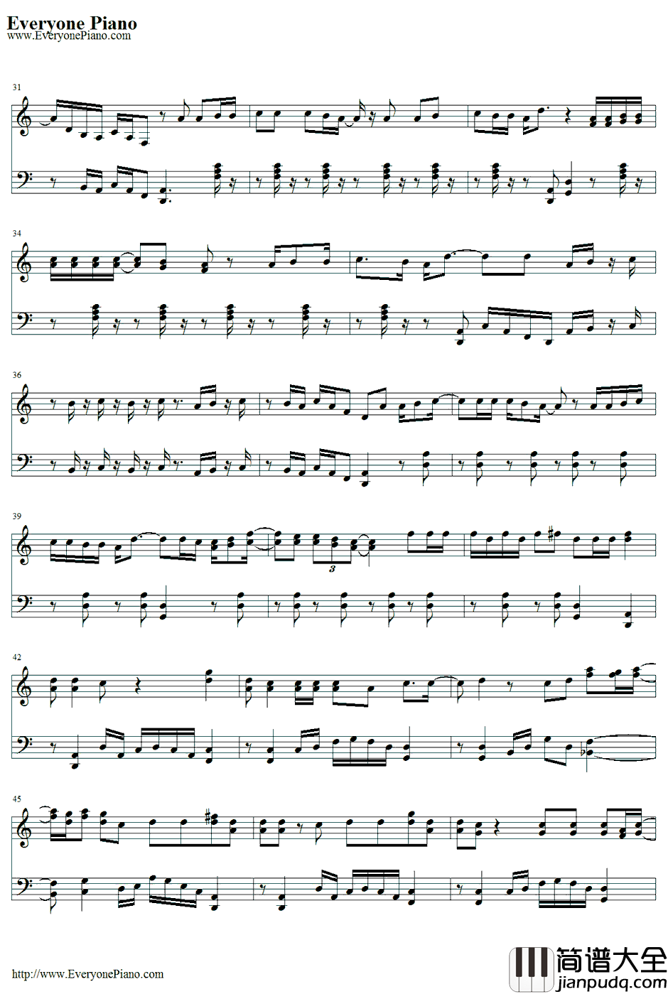 Small_Town_Throwdown钢琴谱_BrantleyGilbert