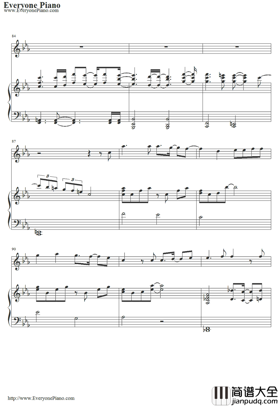 七つの海を渡る风のように钢琴谱_爱内里菜&三枝夕夏_名侦探柯南绀碧之棺主题曲