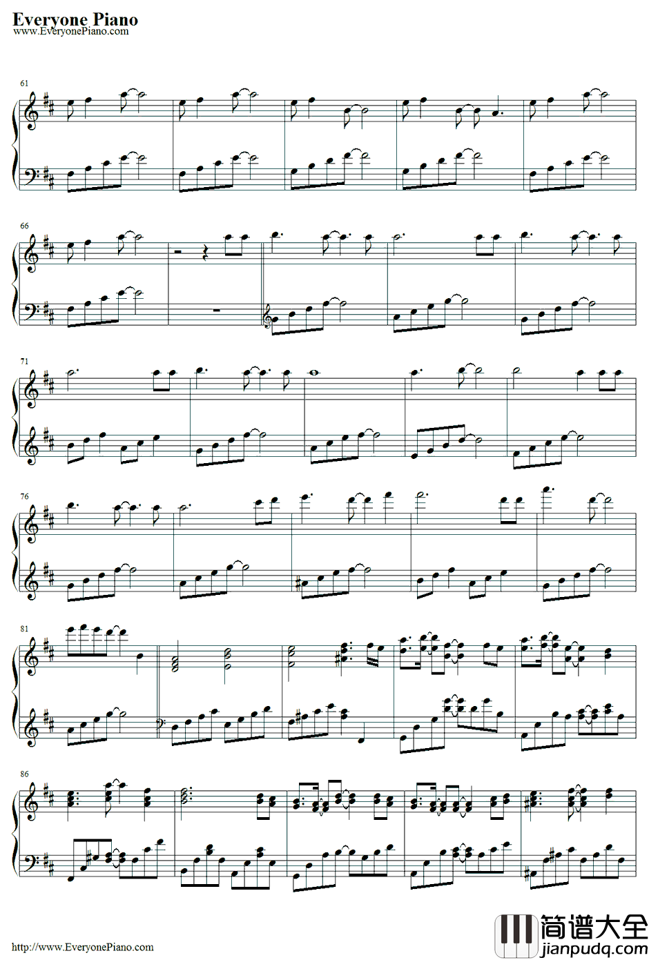 Last_regrets钢琴谱_彩菜_Kanon主题曲