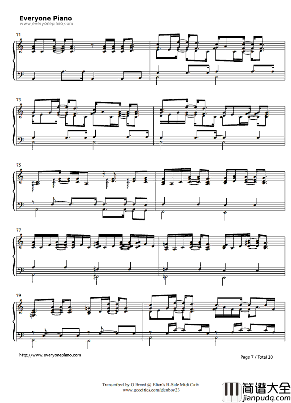 Tiny_Dancer钢琴谱_EltonJohn