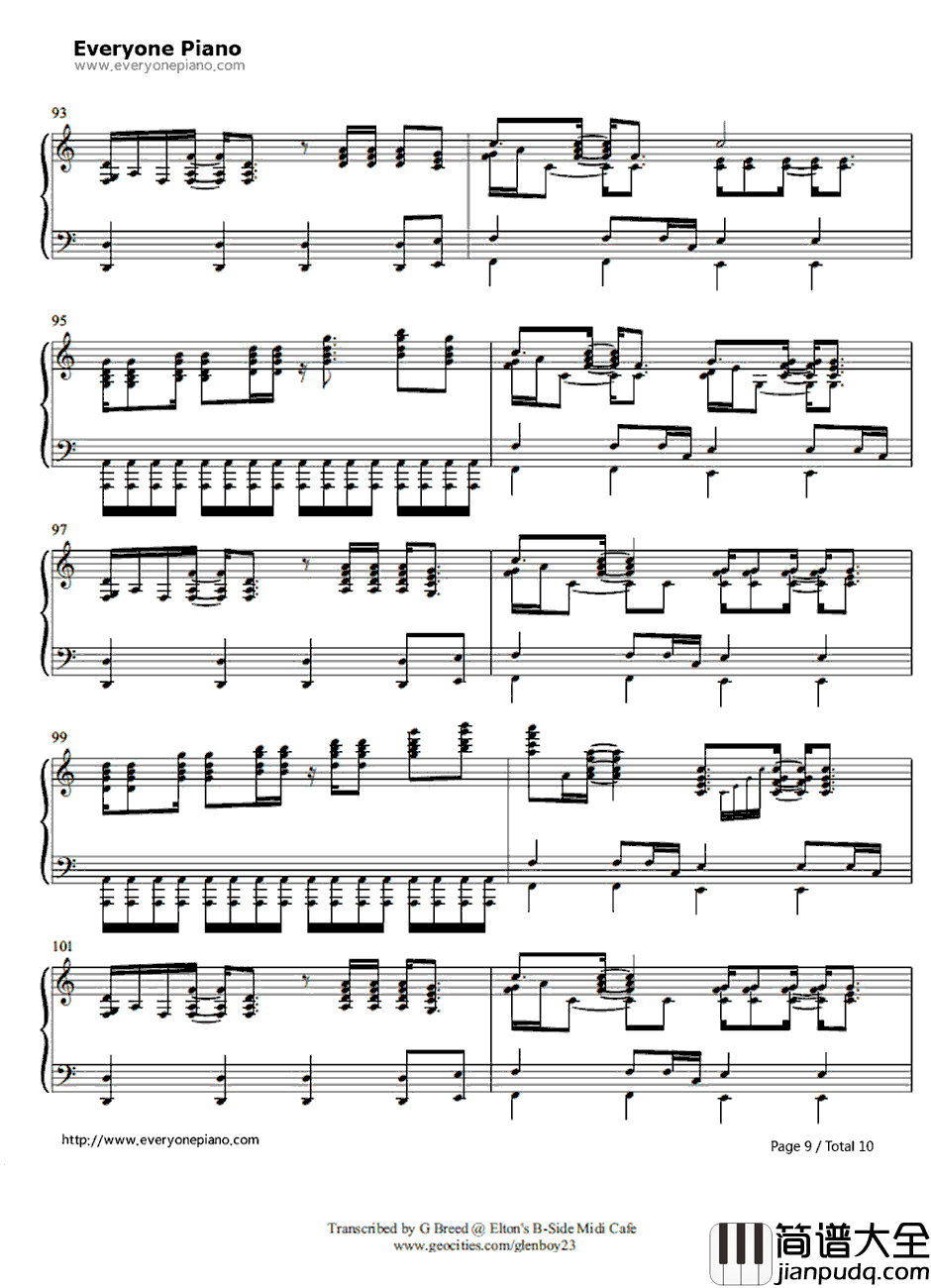 Tiny_Dancer钢琴谱_EltonJohn