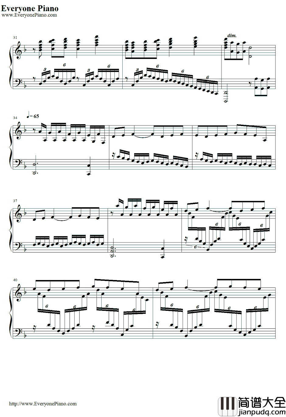 The_Other_Promise钢琴谱_王国之心_王国之心IIOST