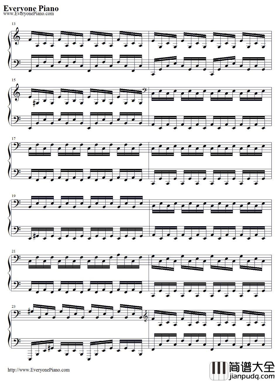 Every_day钢琴谱_CarlyComando_NBA07_08赛季的广告宣传片_CarlyComando