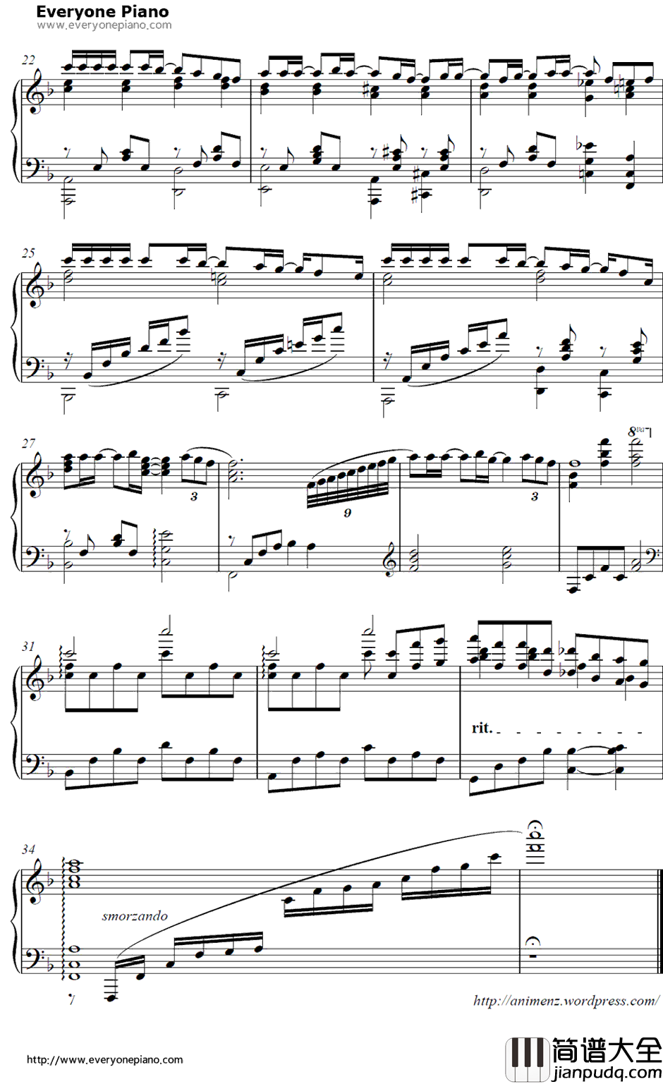 希望の花钢琴谱_千菅春香_琴浦小姐ED1