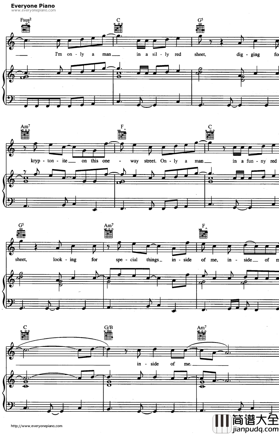 Superman_(It’sNotEasy)钢琴谱_FiveForFighting