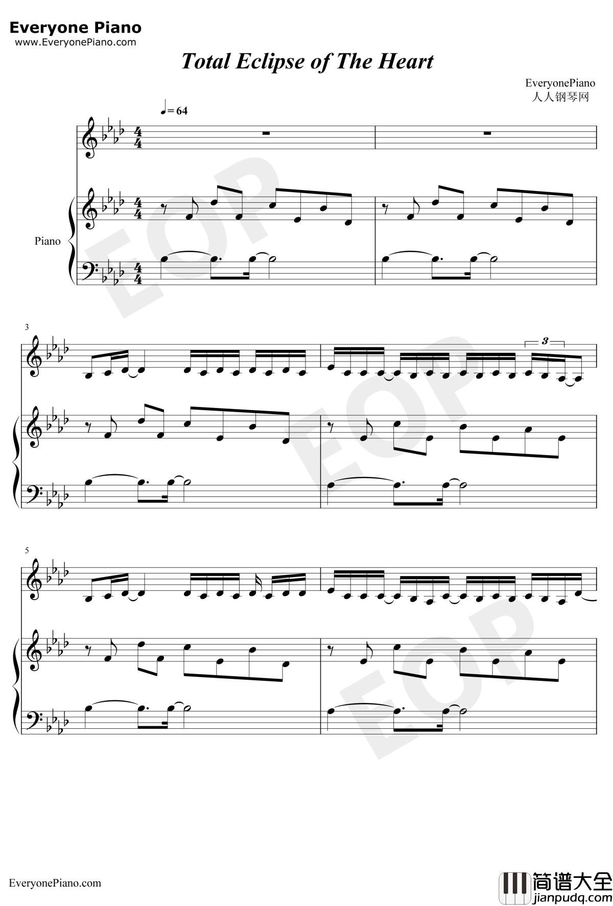Total_Eclipse_of_the_Heart钢琴谱_BonnieTyler
