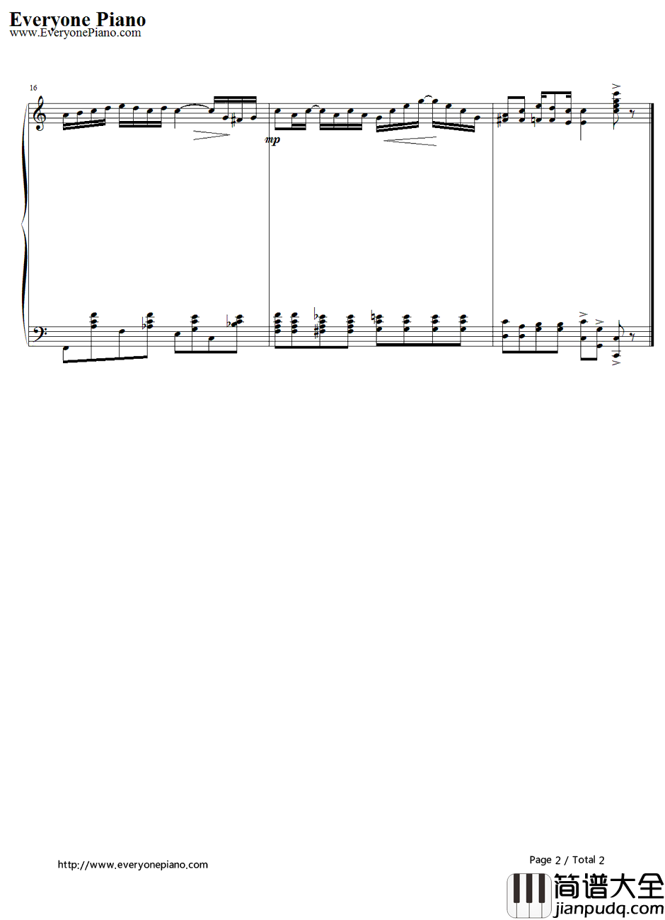 The_Entertainer钢琴谱_ScottJoplin_骗中骗主题曲