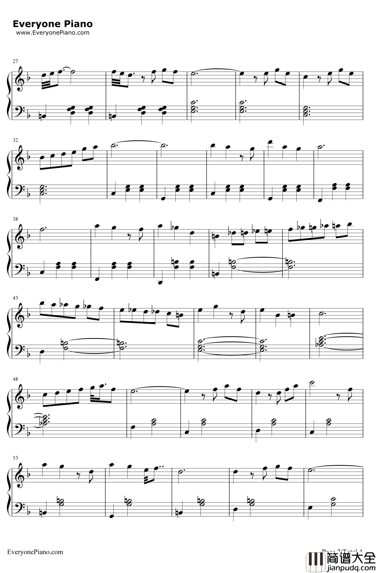 Married_Life钢琴谱_MichaelGiacchino_飞屋环游记OST