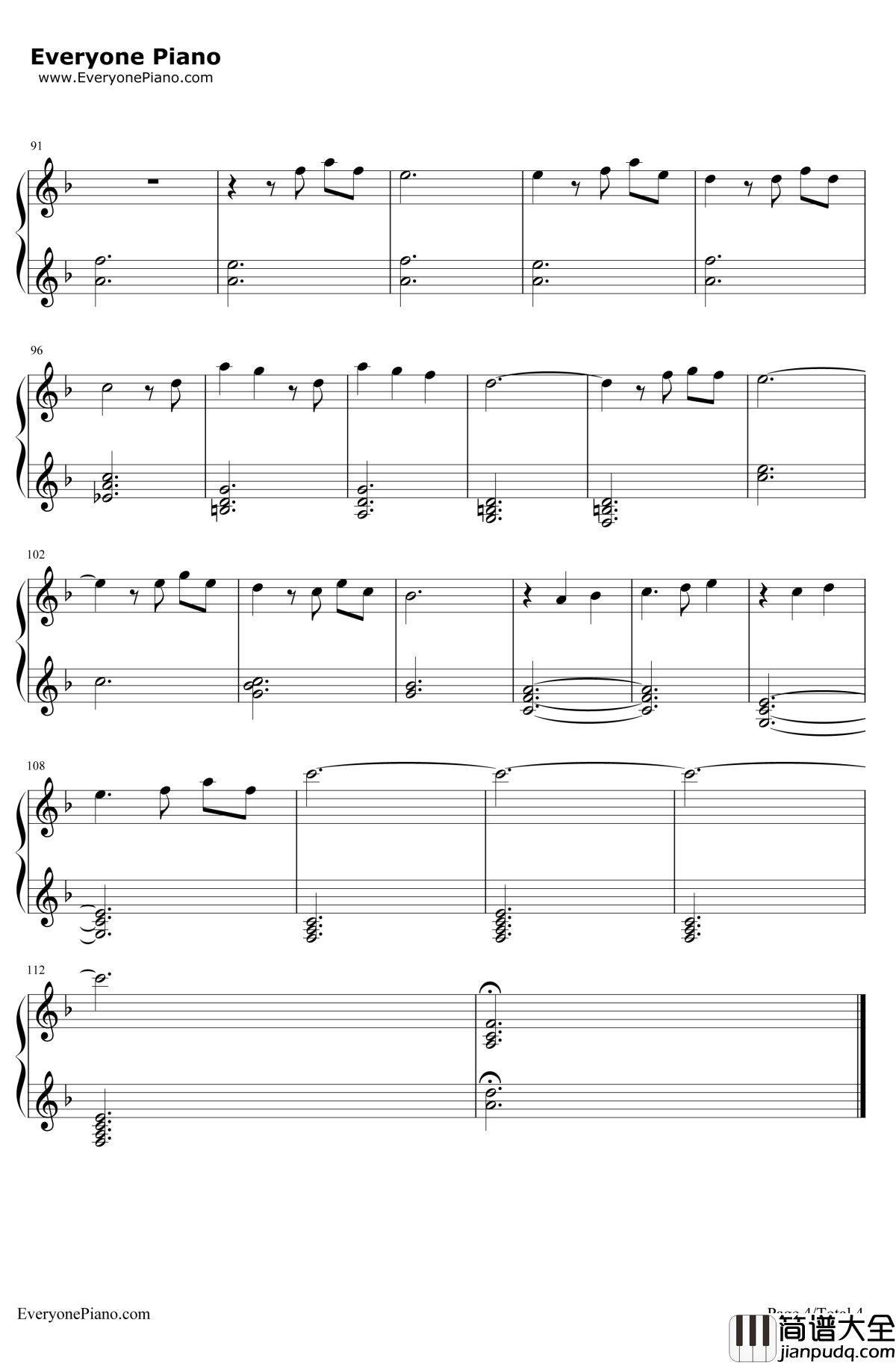 Married_Life钢琴谱_MichaelGiacchino_飞屋环游记OST