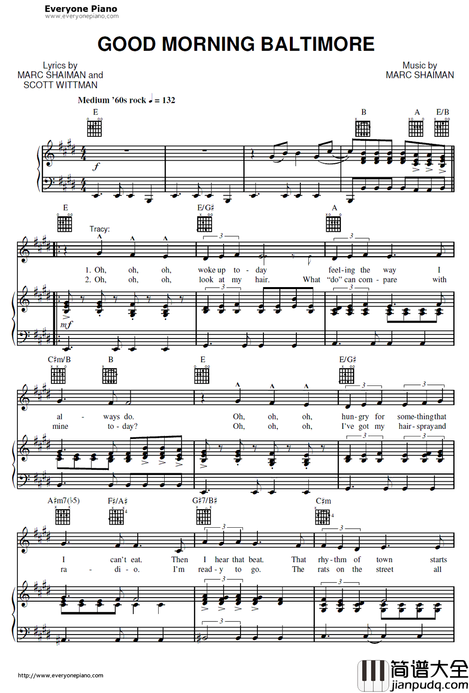 Good_Morning_Baltimore钢琴谱_TracyTurnblad_发胶Hairspray