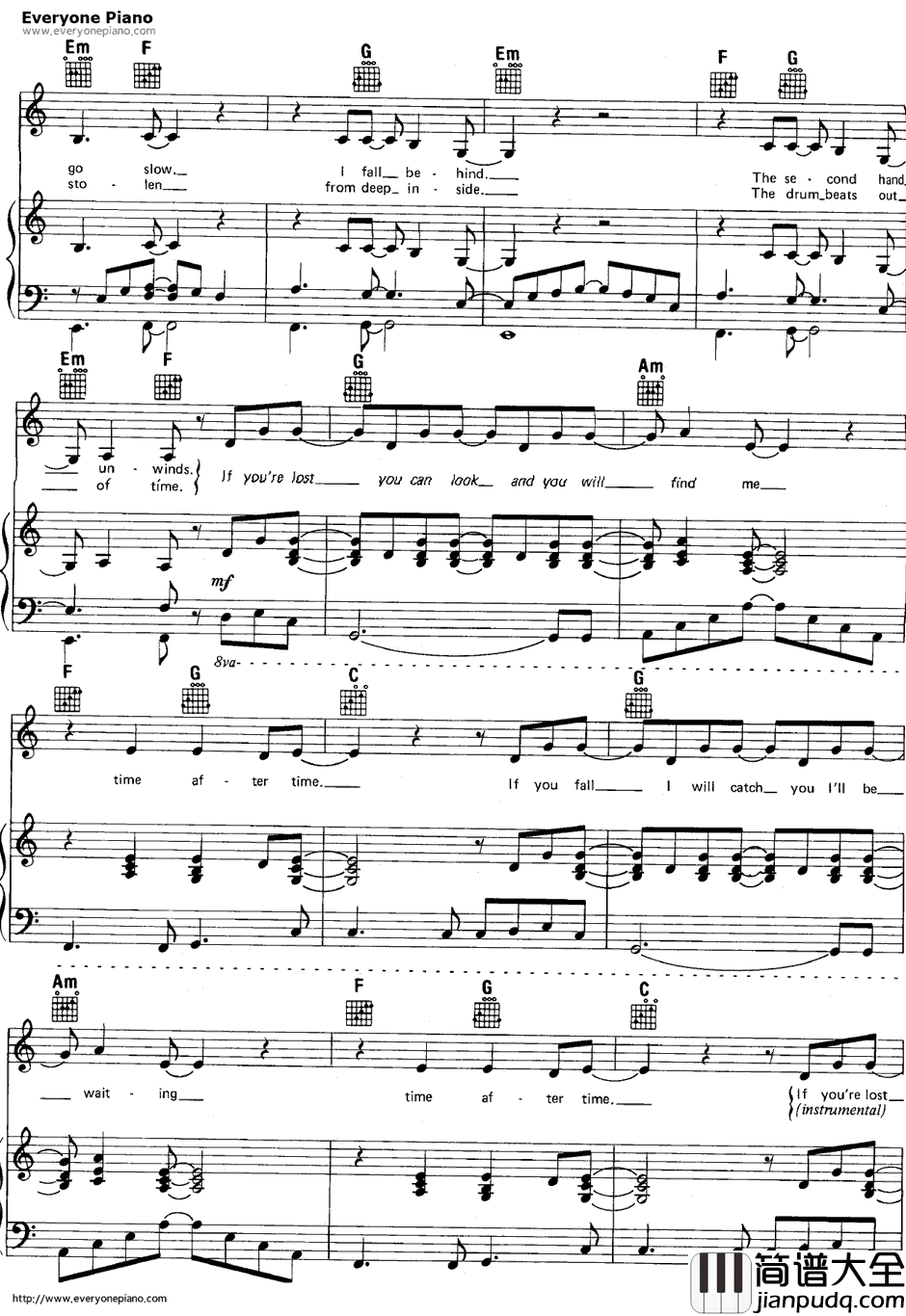 Time_After_Time钢琴谱_CyndiLauper