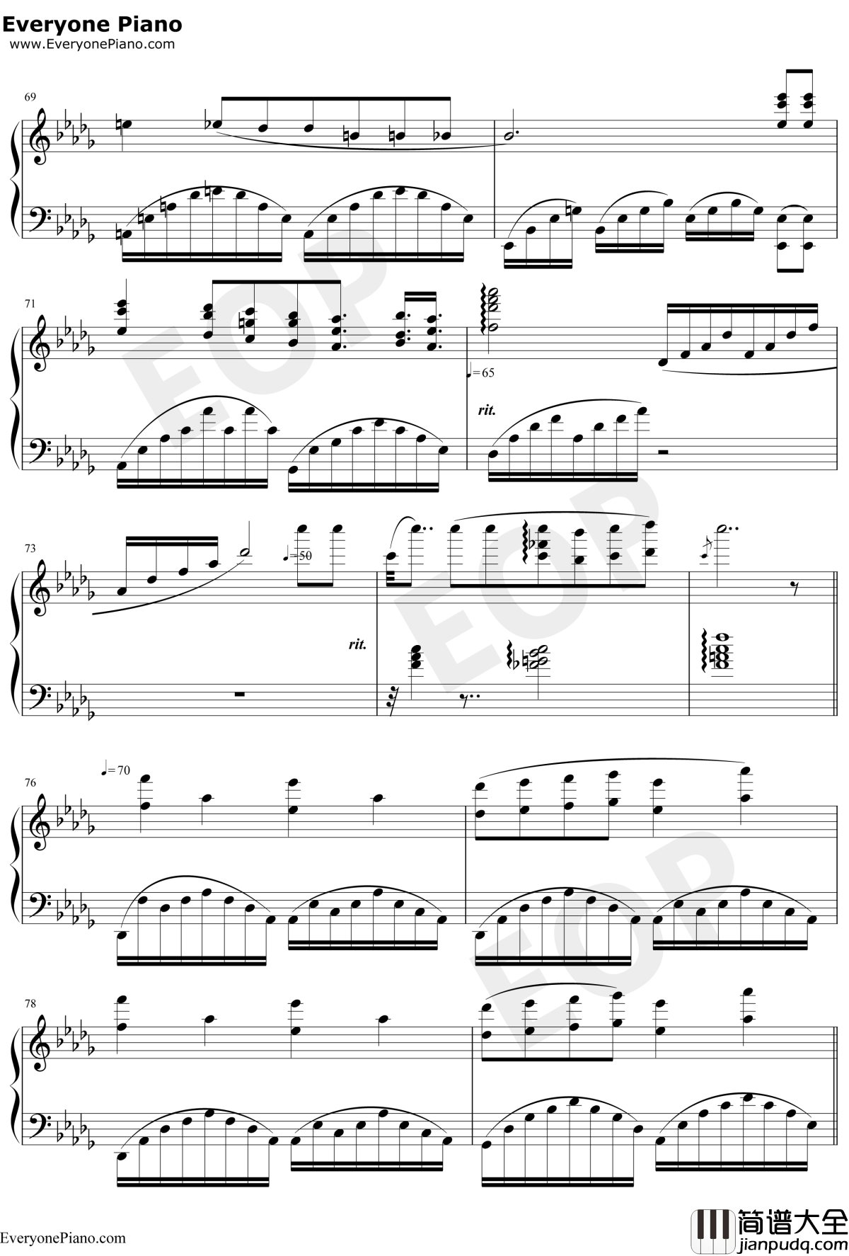 The_Music_of_the_Night钢琴谱_AndrewLloydWebber安德鲁·劳埃德·韦伯_歌剧魅影OST