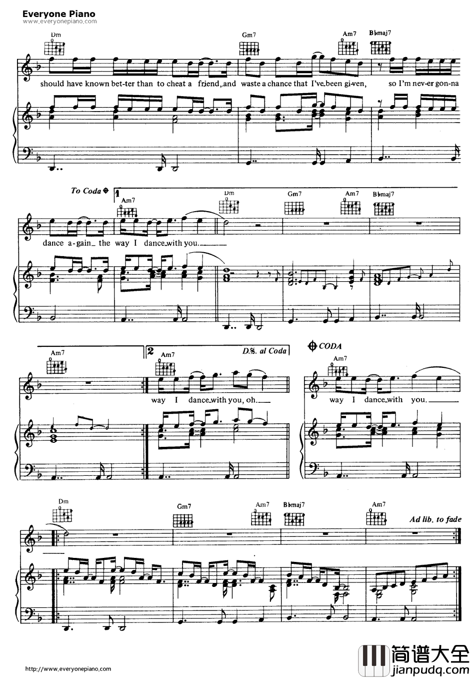 Careless_Whisper钢琴谱_WHAM威猛乐队