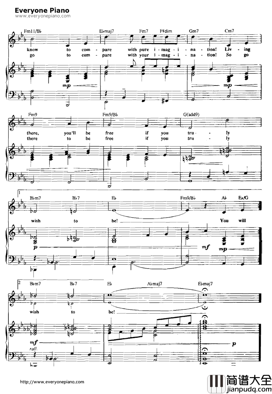 Pure_Imagination钢琴谱_LeslieBricusse　AnthonyNewley　_欢乐糖果屋OST