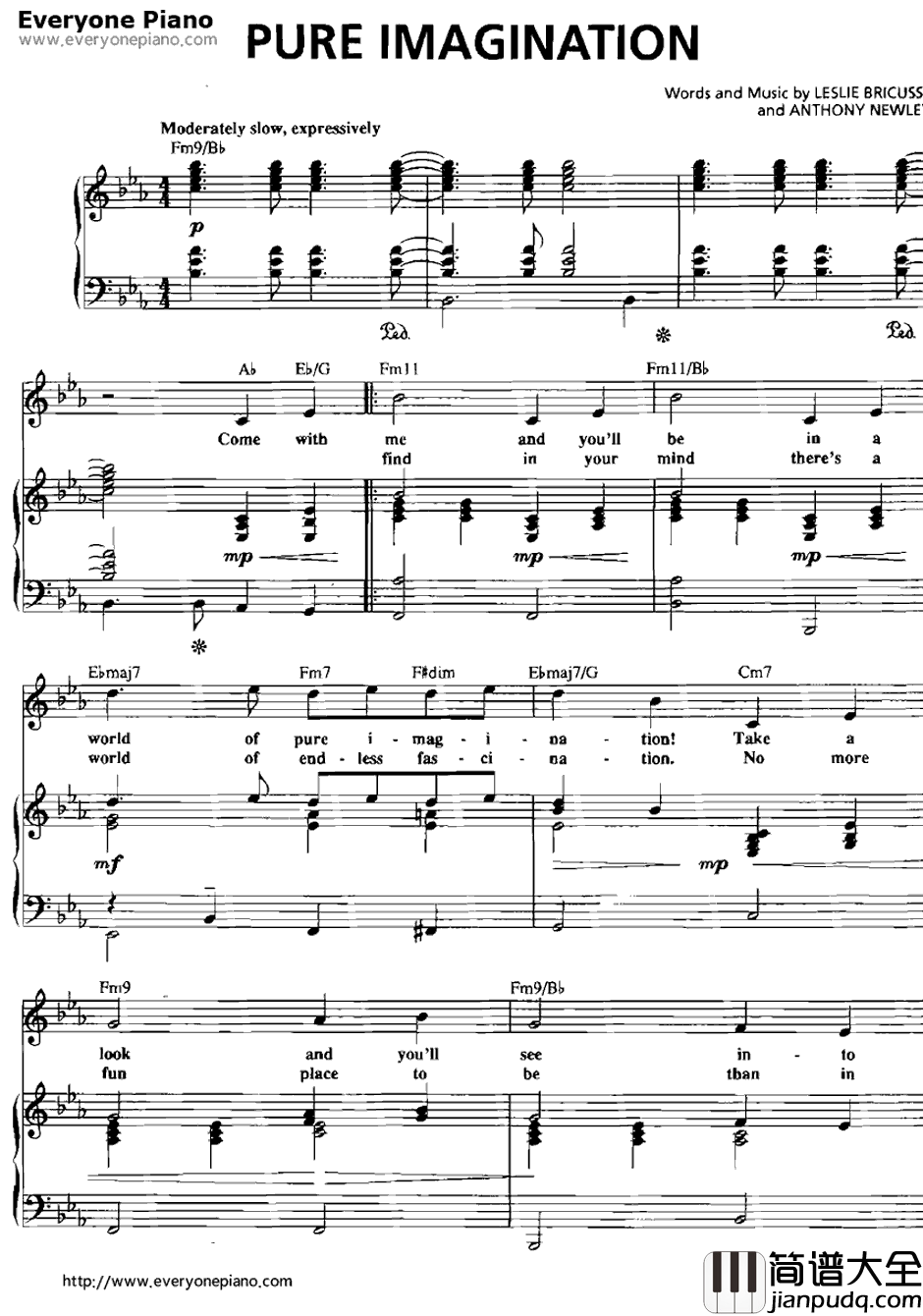 Pure_Imagination钢琴谱_LeslieBricusse　AnthonyNewley　_欢乐糖果屋OST