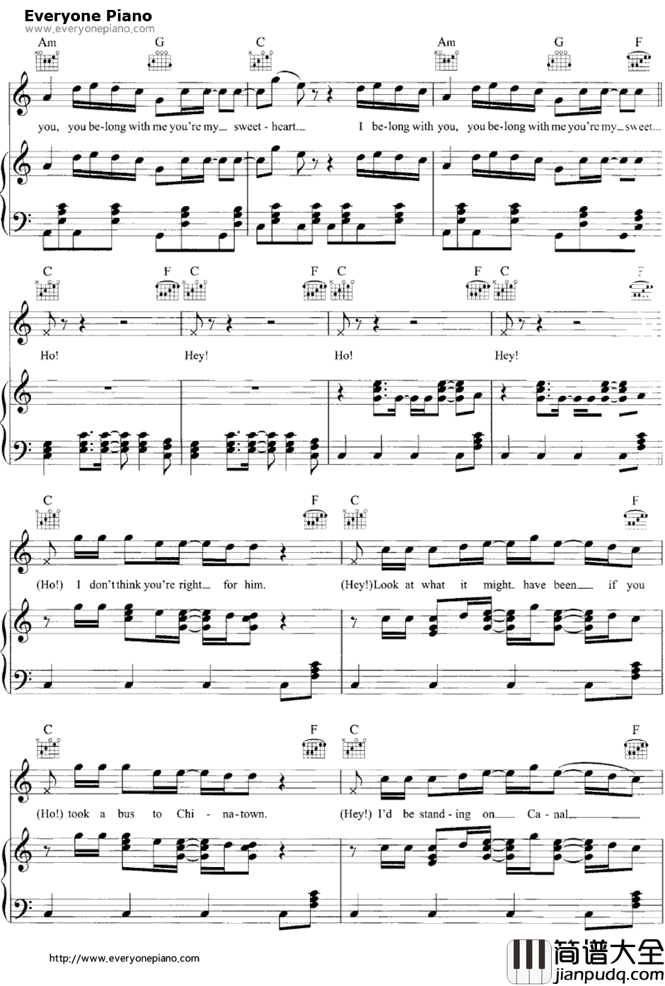 Ho_Hey钢琴谱_TheLumineers