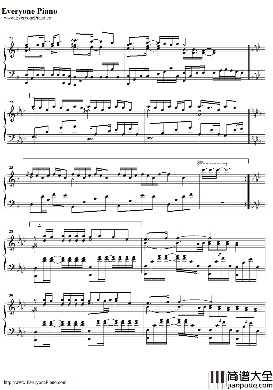 Every_Heart钢琴谱_BoA　宝儿_ミンナノキモチ__宝儿_犬夜叉ED4