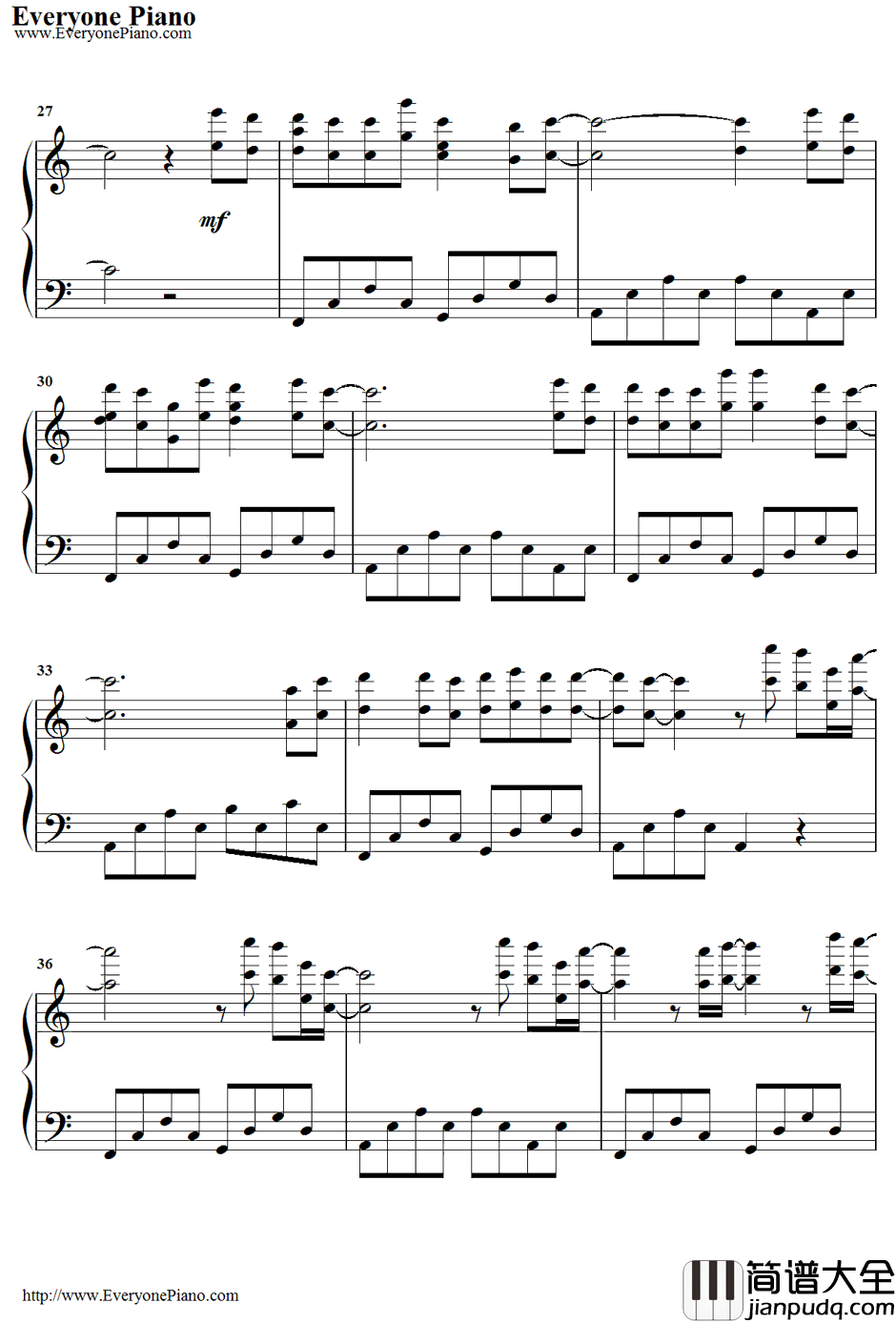 eye钢琴谱_泽野弘之_water_进击的巨人OST