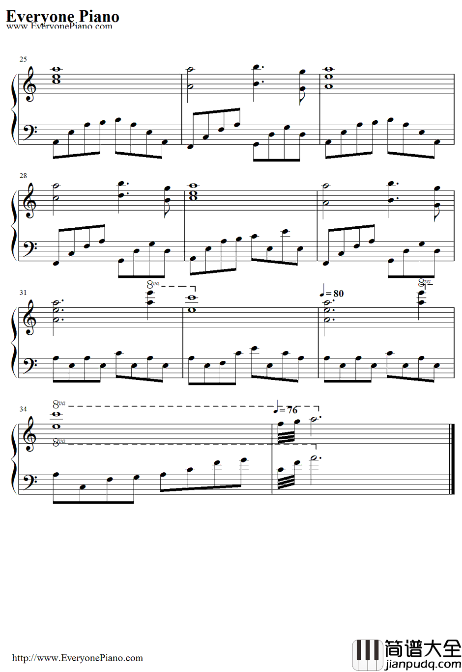 Alone钢琴谱_火影忍者OST