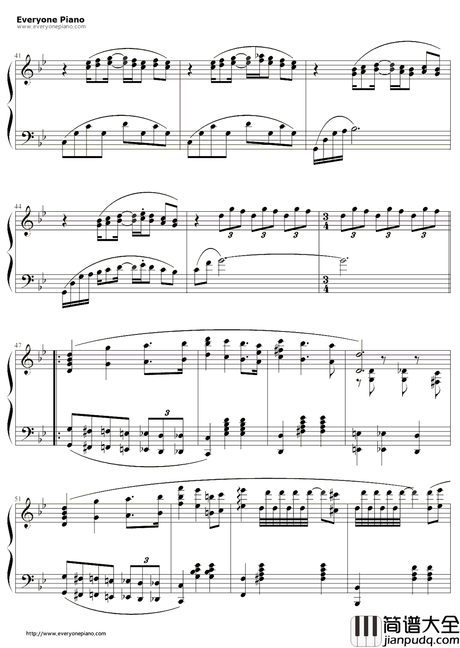 HANA钢琴谱_久石让　_BI