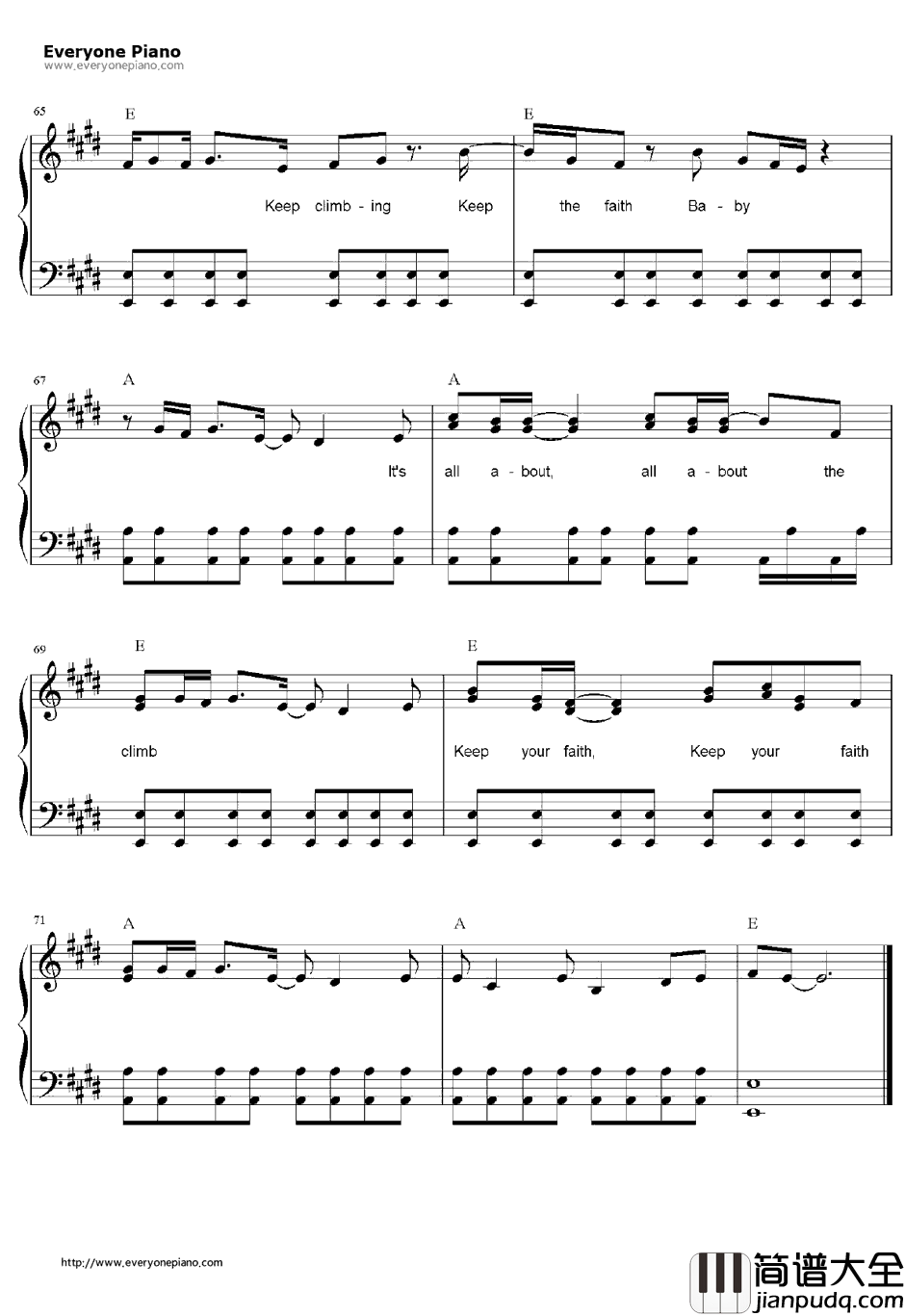 The_Climb钢琴谱_MileyCyrus_汉娜·蒙塔娜OST