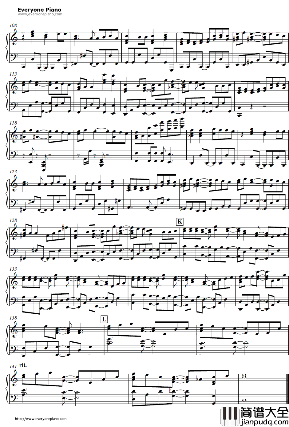 Beautiful_Days钢琴谱_岚_流星之绊主题曲