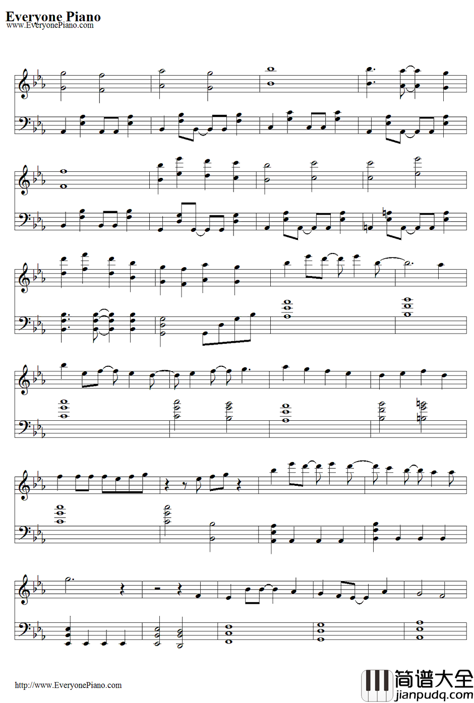 初めての恋が终わる时钢琴谱_初音ミク