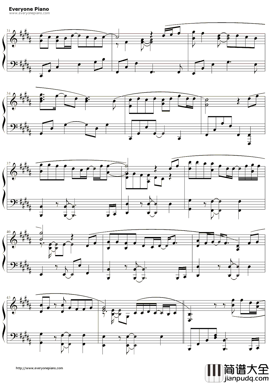 咬住下唇钢琴谱_Esna_BiteMyLowerLip_继承者们OST