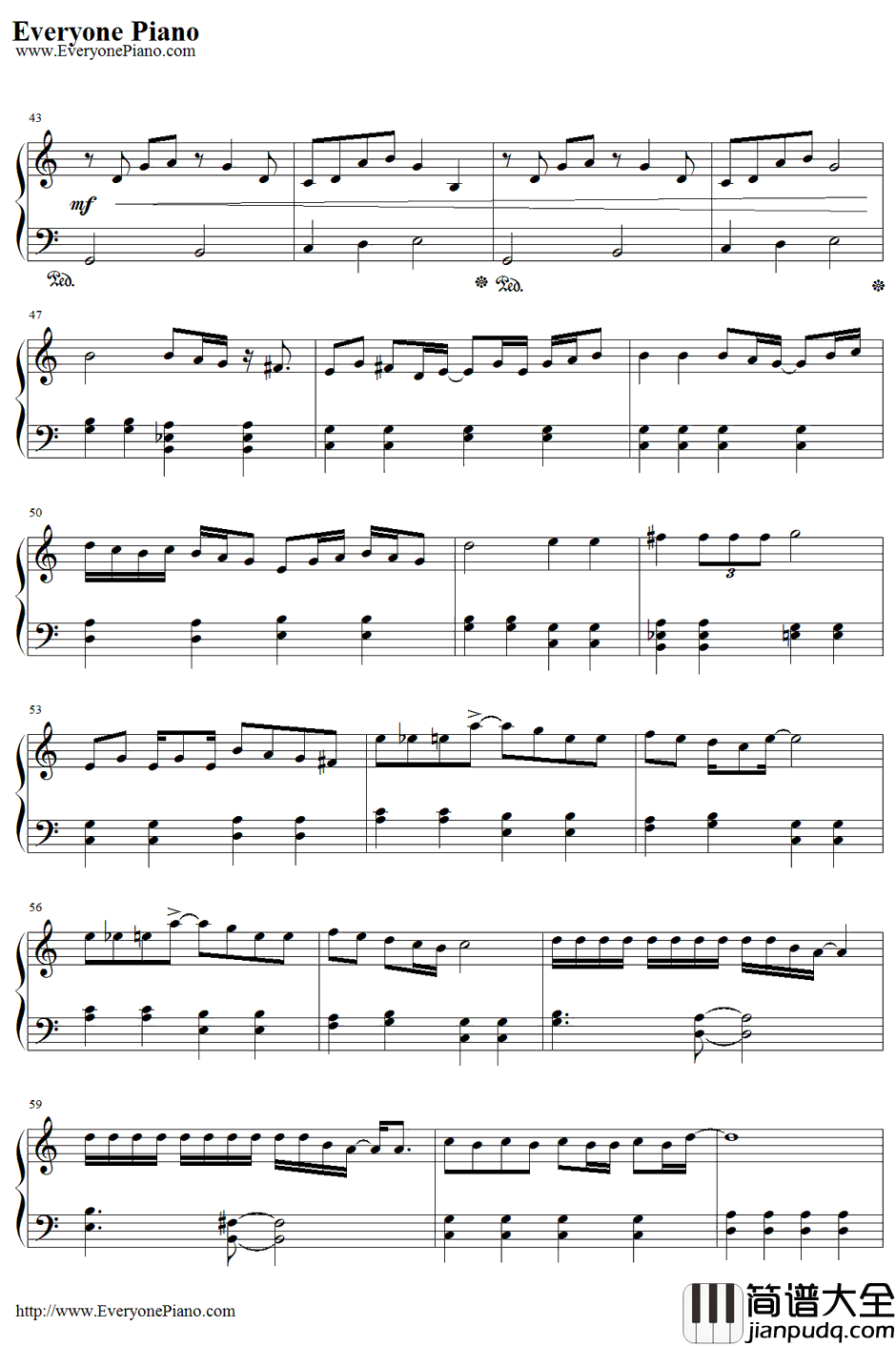 Free_Magic钢琴谱_WAG_名侦探柯南ED8