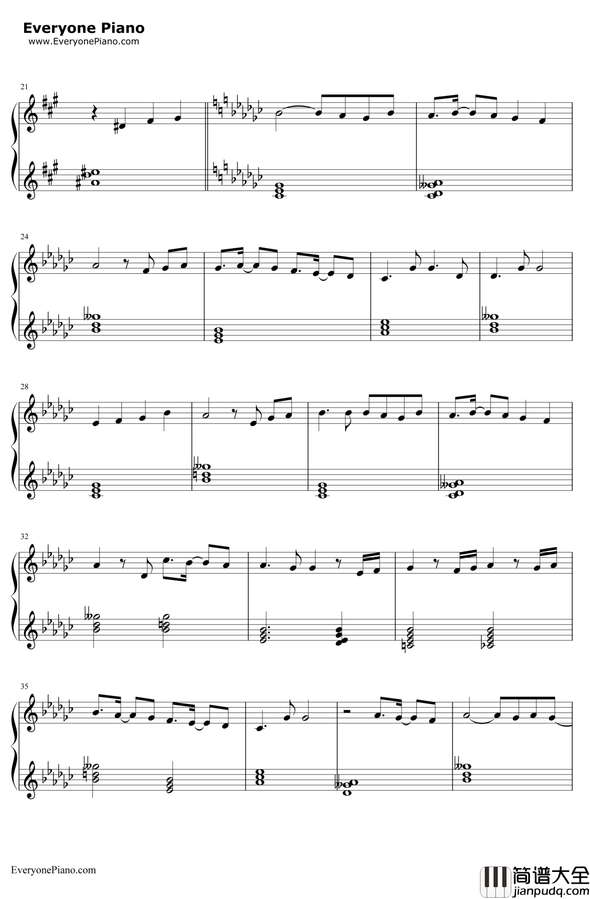 叹きの天使钢琴谱_名冢佳织_圣诞之吻SSED6