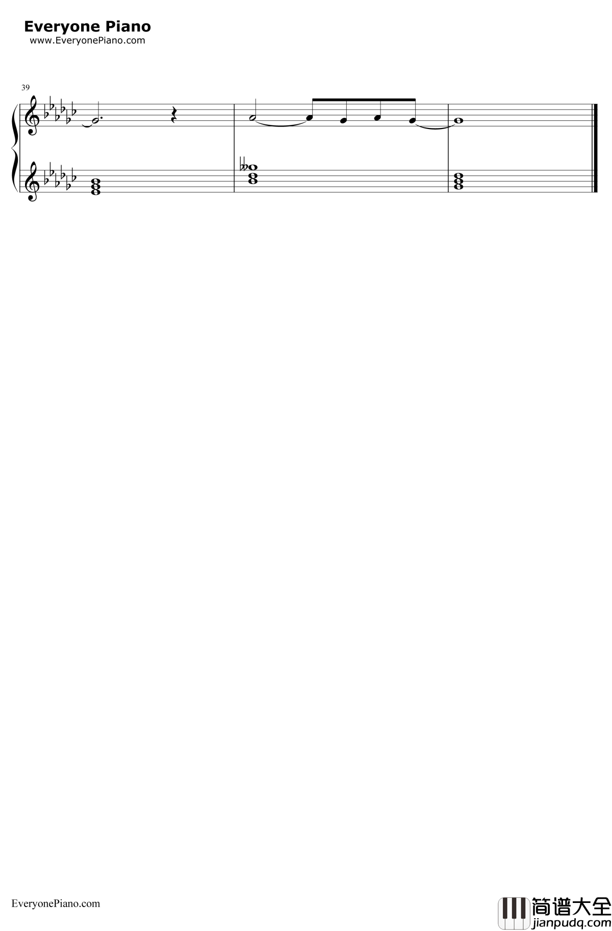 叹きの天使钢琴谱_名冢佳织_圣诞之吻SSED6