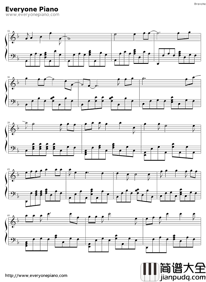 Drenched_春娇与志明_插曲钢琴谱_曲婉婷_Drenched_春娇与志明_插曲