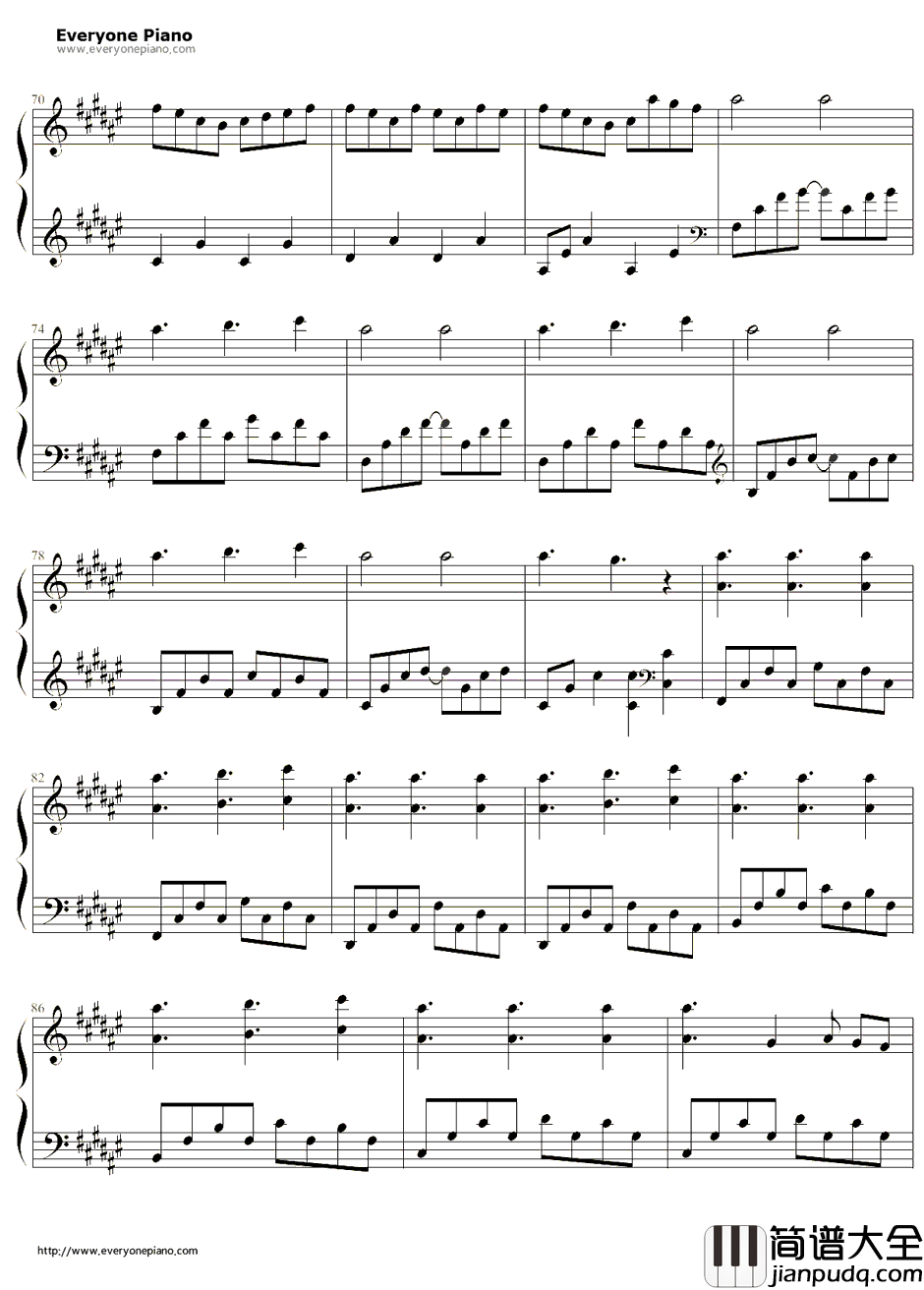 Oh_BabyI钢琴谱_MikeAngelo_泰剧浪漫满屋主题曲