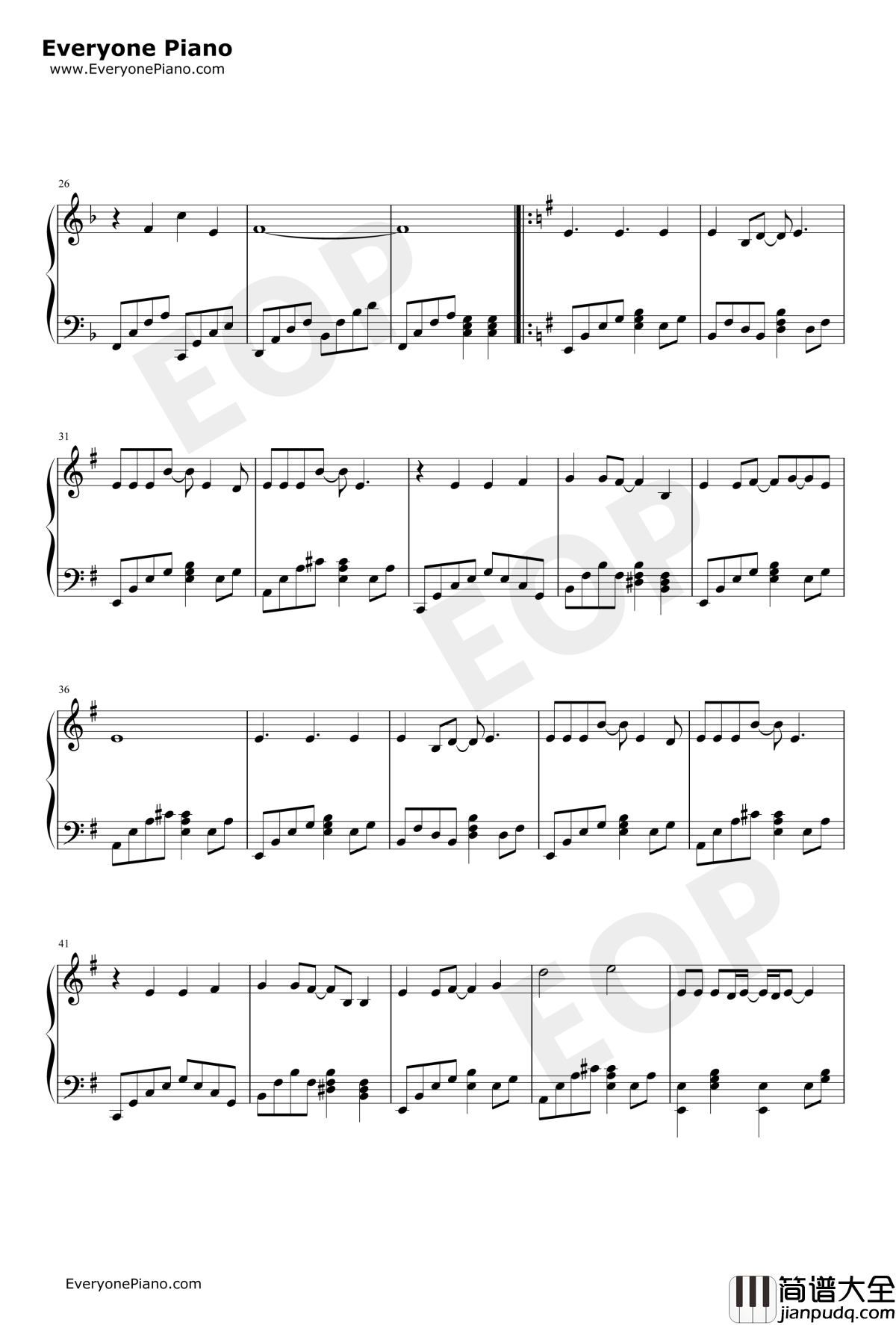 Beautiful_World钢琴谱_宇多田光_福音战士新剧场版：序主题曲