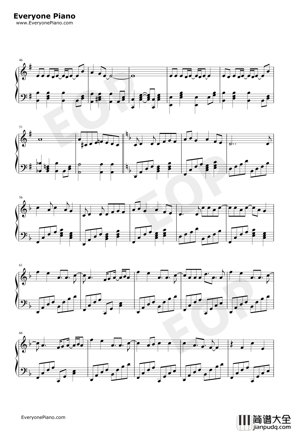 Beautiful_World钢琴谱_宇多田光_福音战士新剧场版：序主题曲